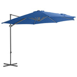 Cantilever Garden Parasol Azure blue Fabric Large Tiltable 46999