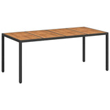 Garden Table Black 190 x 90 x 75 cm Poly Rattan 362551