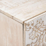 Bedside Cabinet White 40 x 33.5 x 46 cm Solid Mango Wood 4018364