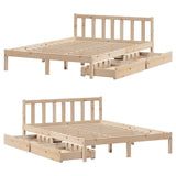 Bed Frame without Mattress 150x200 cm King Size Solid Wood Pine 3301477