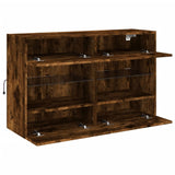 TV Wall Cabinet with LED Lights Smoked Oak 98.5x30x60.5 cm 837110