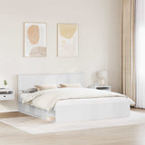 Bed Frame with Headboard White 180 x 200 cm Engineered wood 3407841