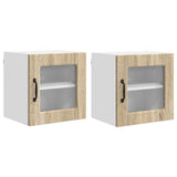 Wall Glass Cabinet PORTO 2 pcs Sonoma Oak 40 x 31 x 40 cm 885190