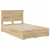 Bed Frame with Drawer Sonoma Oak 120 x 200 cm Engineered Wood 3410344
