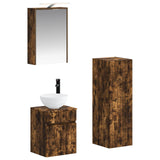 Bathroom Furniture Set 4 pcs Smoked Oak 3407467