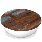 Coffee Table Solid Reclaimed Wood White Bowl Shape 245258