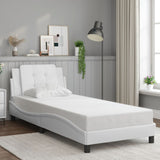 Bed Frame without Mattress "Zadar" White 100x200 cm Faux Leather 3208164