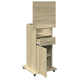 Lectern with Wheels & Drawer Sonoma Oak 55x55x107 cm Engineered Wood 848026