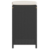Garden Bar Stools with Cushions 4 pcs Black Poly Rattan 368689