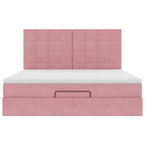 Ottoman Bed with Mattresses Pink 160x200cm Velvet 3313486