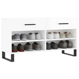 Shoe Bench High Gloss White 102x35x55 cm Engineered Wood 829766
