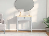 Console table with Drawer White 55 x 35 x 73 cm Solid Pine Wood 42024942