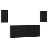 TV Cabinet Set Wall-mounted 7 pcs Black Oak 30.5 x 30 x 60 cm 3393145