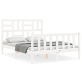 Bed Frame without Mattress White 140x200 cm Solid Wood Pine 3193077