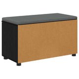 Hall Bench Black Oak 80 x 38 x 46 cm Engineered Wood and Fabric 891481