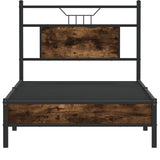 Bed Frame without Mattress Smoked Oak 75x190 cm Small Single Engineered Wood 4106880