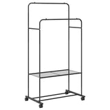Clothes Rack with Shelf with Wheel Black 80 x 53 x 156 cm 42021356