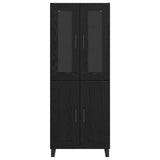 Highboard 2 pcs Black Oak Engineered Wood and Glass 3416097