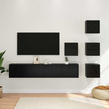 TV Cabinet Set 6 pcs 80 x 30 x 30 cm Black Oak Engineered Wood 3438603