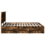 Bed Frame with Drawer Smoked Oak 160 x 200 cm Engineer Wood 3411100