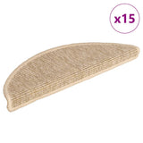 Stair Mats 15 pcs 56x17x3 cm Light Beige Half Round 326897