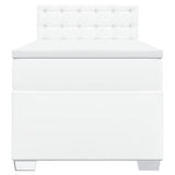 Box Spring Bed with Mattress White 90x200 cm Faux Leather 3286105