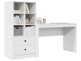 Desk with Drawer with Shelf with Storage 2 pcs White 3337321