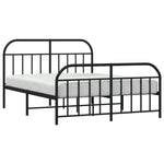 Metal Bed Frame without Mattress with Footboard Black 140x190cm 353653