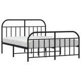 Metal Bed Frame without Mattress with Footboard Black 140x190cm 353653