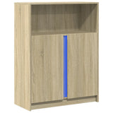 Sideboard with LED Sonoma Oak 77x34x100 cm Engineered Wood 852147