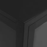 Sideboard Black 70x35x70 cm Steel and Glass 336064