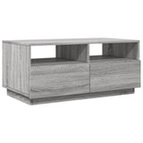 ZNTS Coffee Table with LED Lights Grey Sonoma 90x49x40 cm 839838