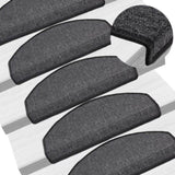 Stair Mats 10 pcs 65x24x4 cm Anthracite Half Round Large 149751