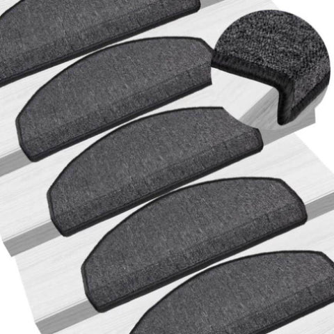 Stair Mats 10 pcs 65x24x4 cm Anthracite Half Round Large 149751