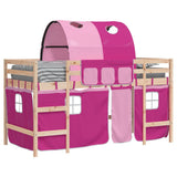 Kids' Loft Bed with Tunnel without Mattress Pink 90x200cm 3206993