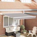 Retractable Awning Manual Light grey 350 x 250 cm Fabric 3330375