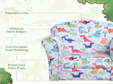 Children Armchair Kids Sofa Tub Chair Seat Cartoon Dinosaur Pattern Bedroom Flannel Wooden Frame T3398P347633