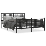Metal Bed Frame without Mattress with Footboard Black 150x200cm 376344
