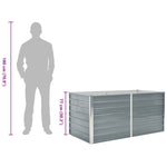 Raised Garden Bed 160x80x77 cm Galvanised Steel Grey 42404