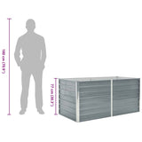 Raised Garden Bed 160x80x77 cm Galvanised Steel Grey 42404