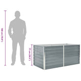 Raised Garden Bed 160x80x77 cm Galvanised Steel Grey 42404