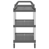 3-Tier Trolley Grey 99x50x96 cm Aluminium 30319