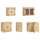 Cabinet with Drawer SKI 10 pcs Honey Brown Solid Pine Wood 3392647