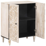 Storage Sideboard White 60 x 33.5 x 75 cm Solid Mango Wood 4018370