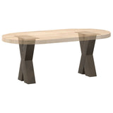 Coffee Table Legs X-Shaped 2 pcs Natural Steel 38x cm Steel 4012955