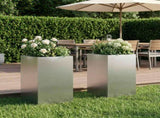 Garden Planter 2 pcs Silver 30 x 30 x 40 cm Stainless Steel 8005339