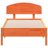 Bed Frame without Mattress Wax Brown 100x200 cm Solid Wood Pine 3207220