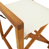 8 Piece Folding Garden Chairs Cream White Fabric 3208918