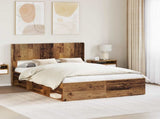 Bed Frame with Storage and Headboard Old Wood 120 x 200 cm 3414233