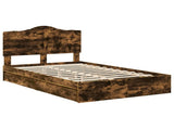 Storage Bed with Drawer Smoked Oak 120 x 200 cm Engineered Wood 3413524